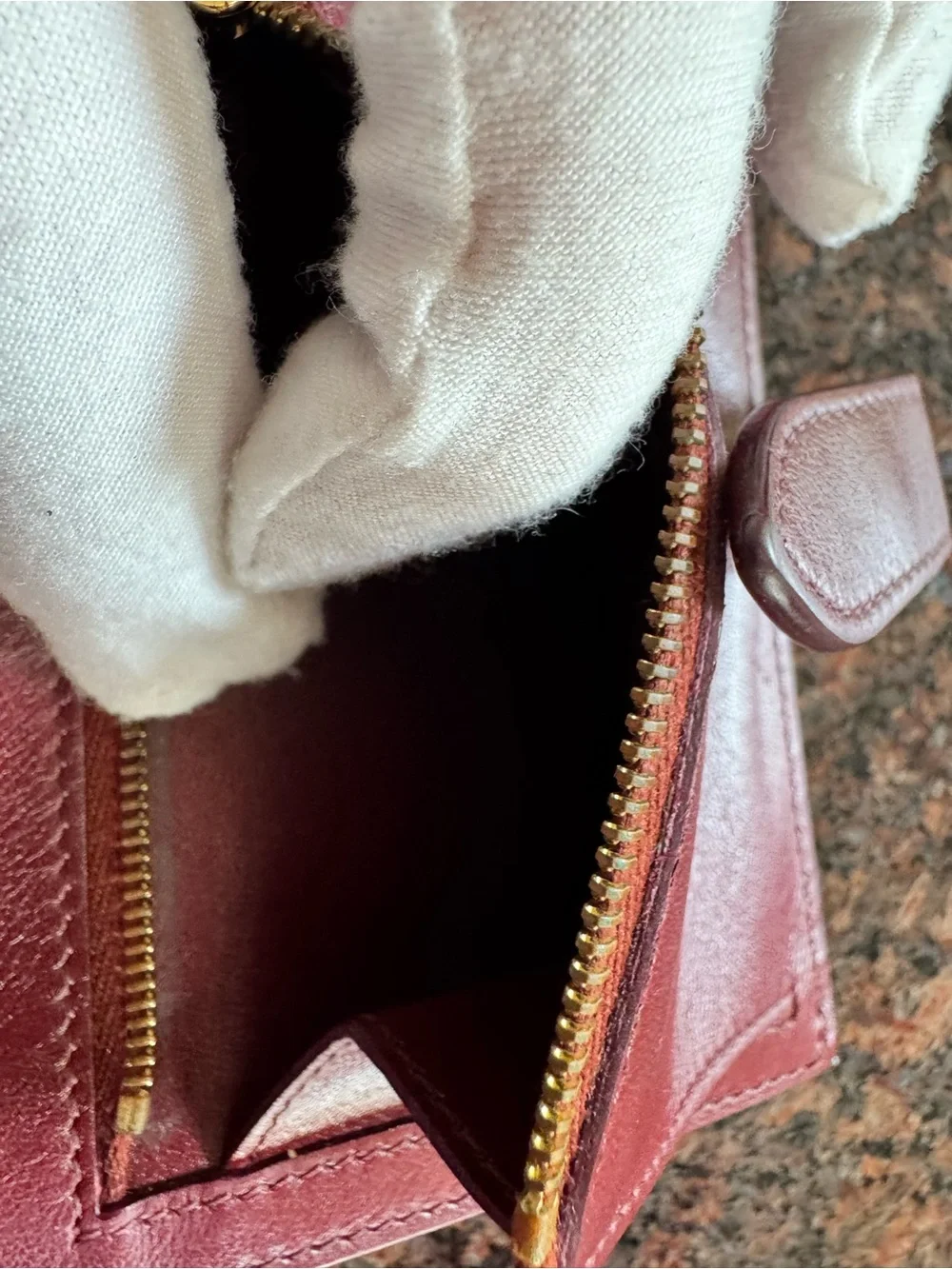 Celine Burgundy Tab-Closure Leather Wallet - Picture 6 of 6